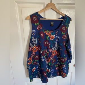 Ann Taylor floral tiered sleeveless blouse size XL